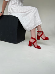  red women's sandals